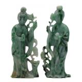 Pair of Chinese Jade Quan Yin Carvings.