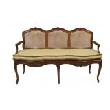 Antique Louis XV Style Caned Settee.