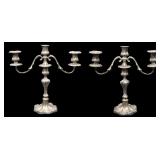 SILVER. Pr. Substantial English Silver Candelabra.