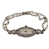 JEWELRY. Art Deco Platinum and Diamond Watch Face