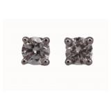 JEWELRY. 18kt Gold and RBC Diamond Stud