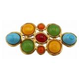 COUTURE. Chanel Gripoix Gold-tone Brooch.