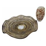 Art Glass Grouping Kosta Boda Vase & Bowl