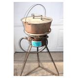 gas burner w cast iron pot