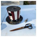 Metal birdhouse vintage whistle x scissors