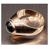 Unique 14k black onyx ladies ring