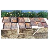 Lot pressed copper wall decor