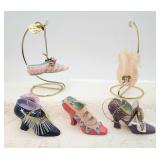 Mini spun glass slippers &Ashton Drake resin shoes