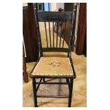 Antique chair w needlepoint seat