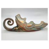 Vintage hand blown glass cornucopia