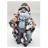 Handmade ceramic farmer Santa