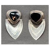 Sterling silver & black onyx earrings