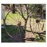Large iron farm wheels