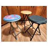 3 folding stools 18"h