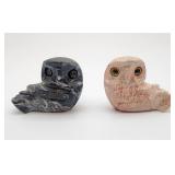 Two marble owls