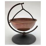 Mini copper bowl on iron stand