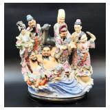 Large happy Chinese family statue