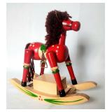 Wooden rocking horse music box