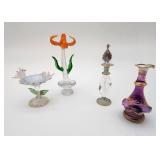 Hand blown glass birdbath etc etc