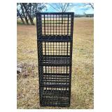 Milk crate style plastic shelving