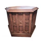 Hexagonal wooden end table