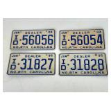 4 NC dealer tags