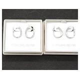 2 pair sterling silver hoop earrings