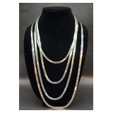 Graduated sterling silver necklaces bright & shiny