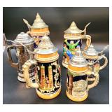 Lot German lidded steins