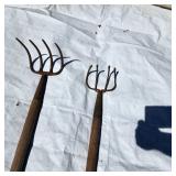 2 garden cultivators 1 antique