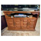 Stanley wood w slate top media cabinet