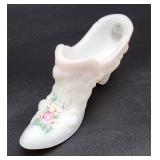 Fenton opalescent hand-painted shoe