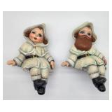 Ceramic Christmas seated gnomes