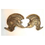 Large Syroco Roman helmet wall plaques