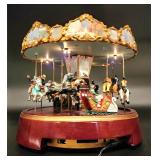 Lighted musical carousel works