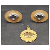10k gf Dupont cufflinks & pendant