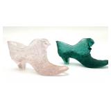 2 Fenton glass shoes