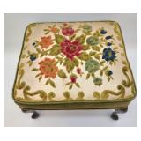 Vintage footstool w metal legs