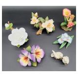 Porcelain flower etc  lot
