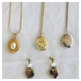 Locket necklaces & earrings