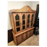 Unique rattan breakfront china cabinet