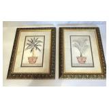 Prints in ornate wooden frames 20"h x 15w