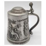 German pewter lidded stein