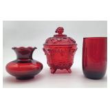 Ruby red glass group