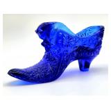 Cobalt Fenton Glass shoe