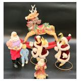 Christmas figurine lot w rocking deer