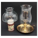 Candle holders with hurricane shades