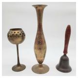 Brass bell votive vase