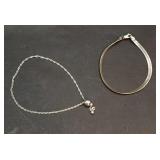 Two sterling silver bracelets