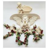 Cherub lot wall decor & planter